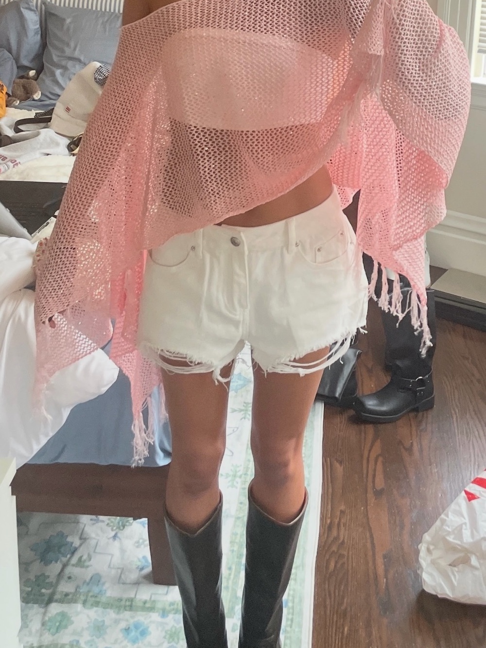 Edikted Sequin Fringe Knit Poncho